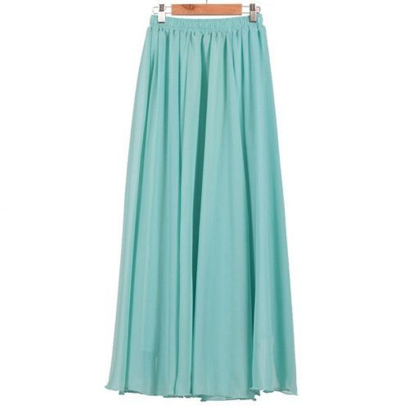 Half Length Skirt  High Waist Plus Size Chiffon Skirt