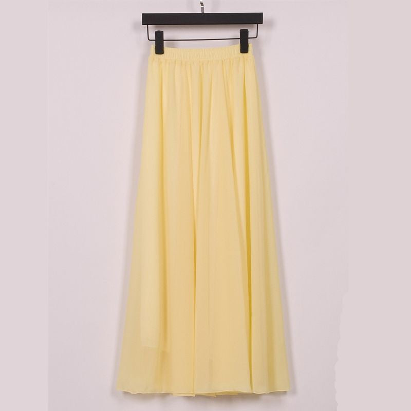 Half Length Skirt  High Waist Plus Size Chiffon Skirt