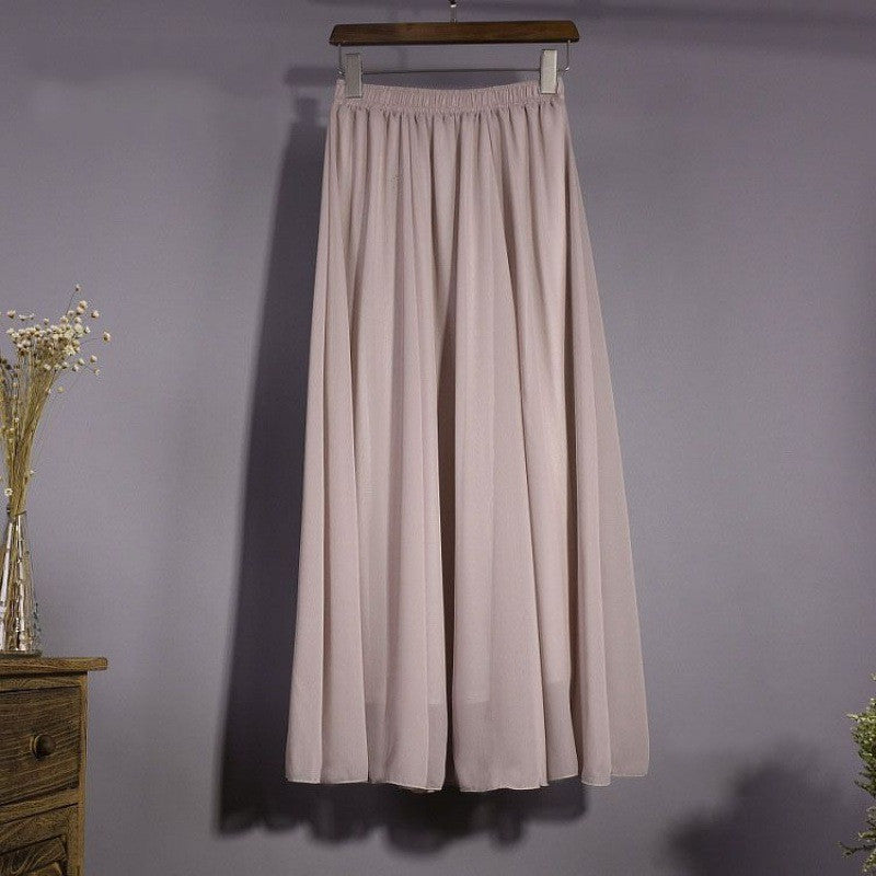 Half Length Skirt  High Waist Plus Size Chiffon Skirt
