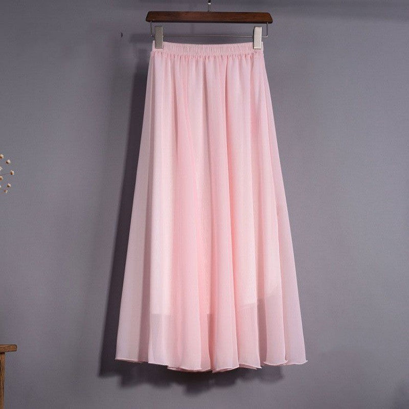 Half Length Skirt  High Waist Plus Size Chiffon Skirt