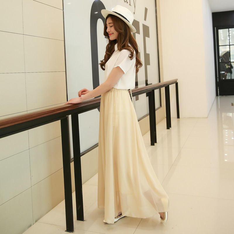 Half Length Skirt  High Waist Plus Size Chiffon Skirt