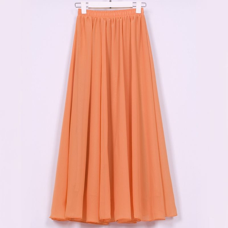 Half Length Skirt  High Waist Plus Size Chiffon Skirt