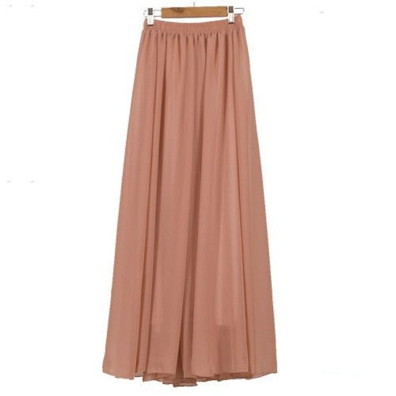Half Length Skirt  High Waist Plus Size Chiffon Skirt