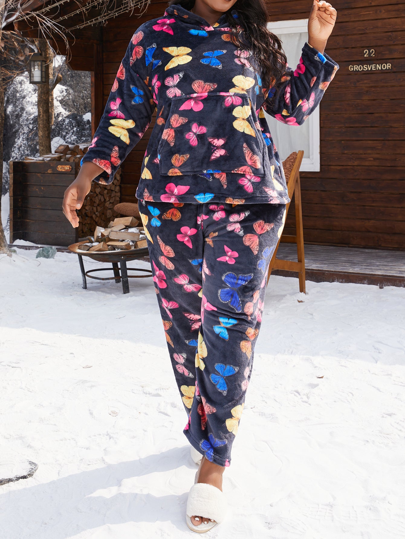 Large Size Pajamas European And American Printed Velvet Women