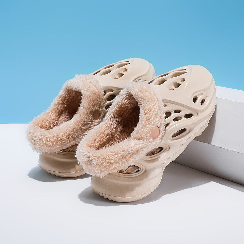 Hole Shoes Summer Winter Slippers Removable Warm EVA Home Slippers