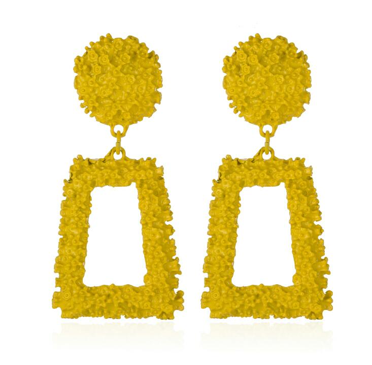 Big Vintage Earrings for Women Gold Silver Black Geometric Statement Earring 2021 Metal Earing Hanging Fashion Jewelry