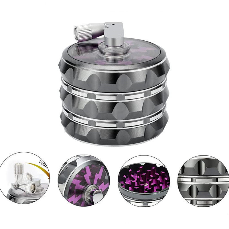 Four-layer Transparent Window Aluminum Alloy Grinder