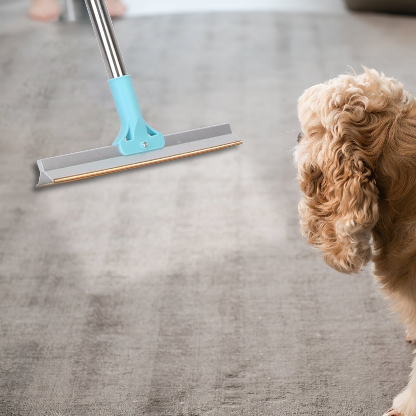 1Pc Pet Hair Removal Rake With 54.33in Adjustable Telescopic Rod Multi-Fabric Dog Cat Hair Scraper Lint Shaver For Carpet Rug Clothes Couch