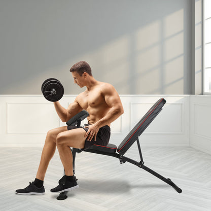 1Pc  Adjustable Weight Bench With Preacher Curl Pad Resistance Bands Leg Extension For Home Gym Full Body Exercise Fedex Shipping