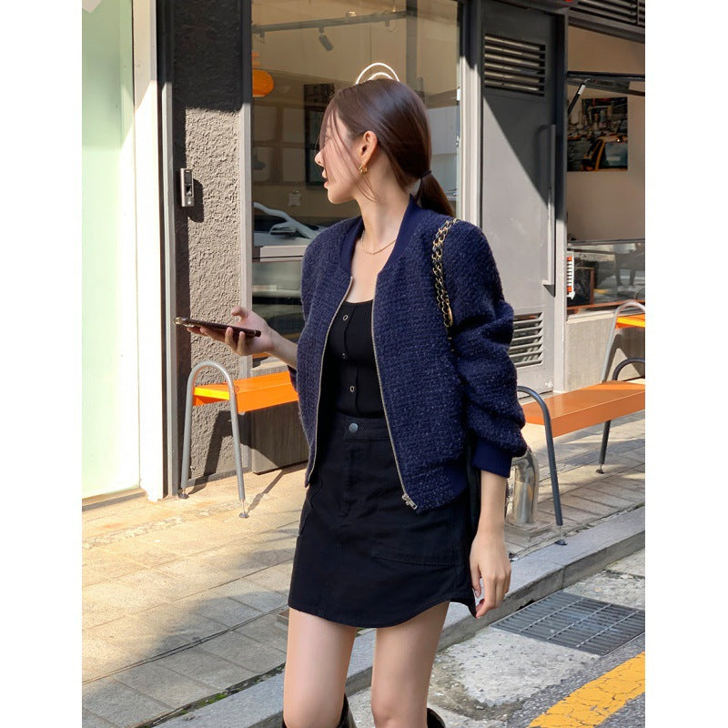 Tweed Jacket Women's Woolen Coat