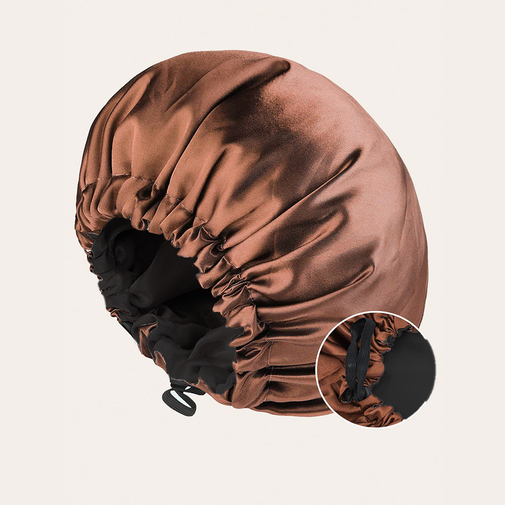 New Women's Fashion Double-layer Satin Sleeping Hat