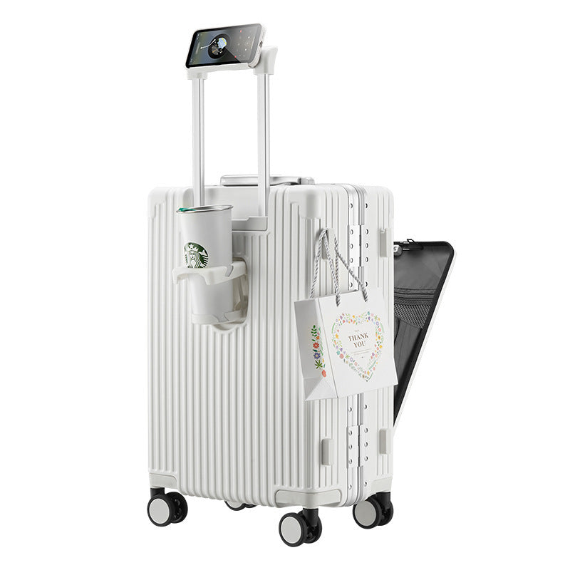 20-inch Multifunctional Front Fastening Aluminum Frame Password Luggage