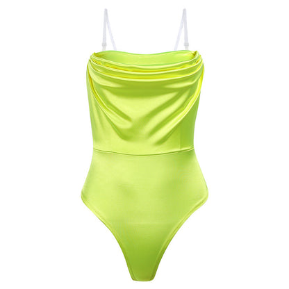 Sling Tube Top One-piece Satin Pile Pile Collar Sexy Women