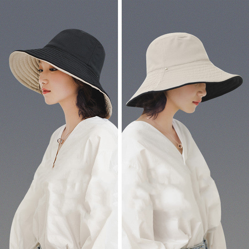 Sunscreen cover face double-sided sun hat