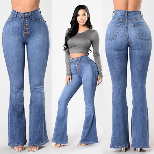 Explosive Style High-waisted Wide-leg Women's Jeans