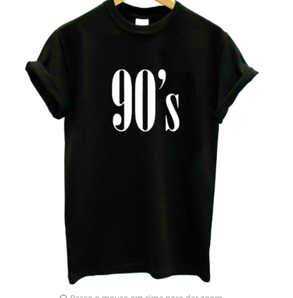 90's T-shirts for men and women, European and American English alphanumeric street versatile short sleeve popular