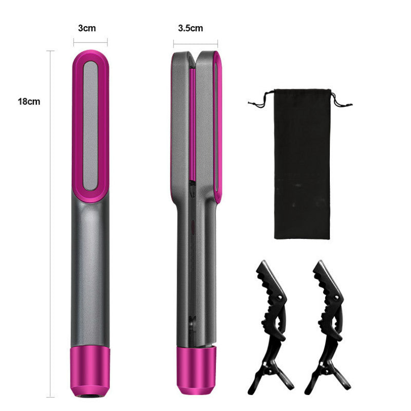 Warm curling hair straightener