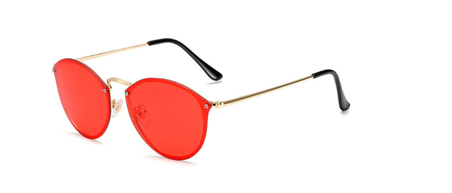 Fashion Color Film Sunglasses Men And Women Personality Reflector Sunglasses Rimless Sunglasses