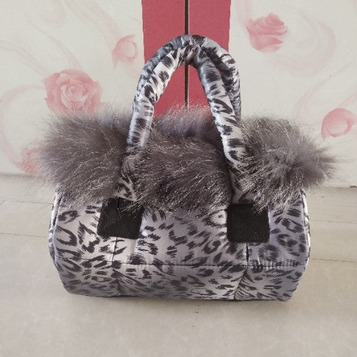 New Female Bag Space Cotton Fox Fur Straw Bag Handbag Shoulder Messenger