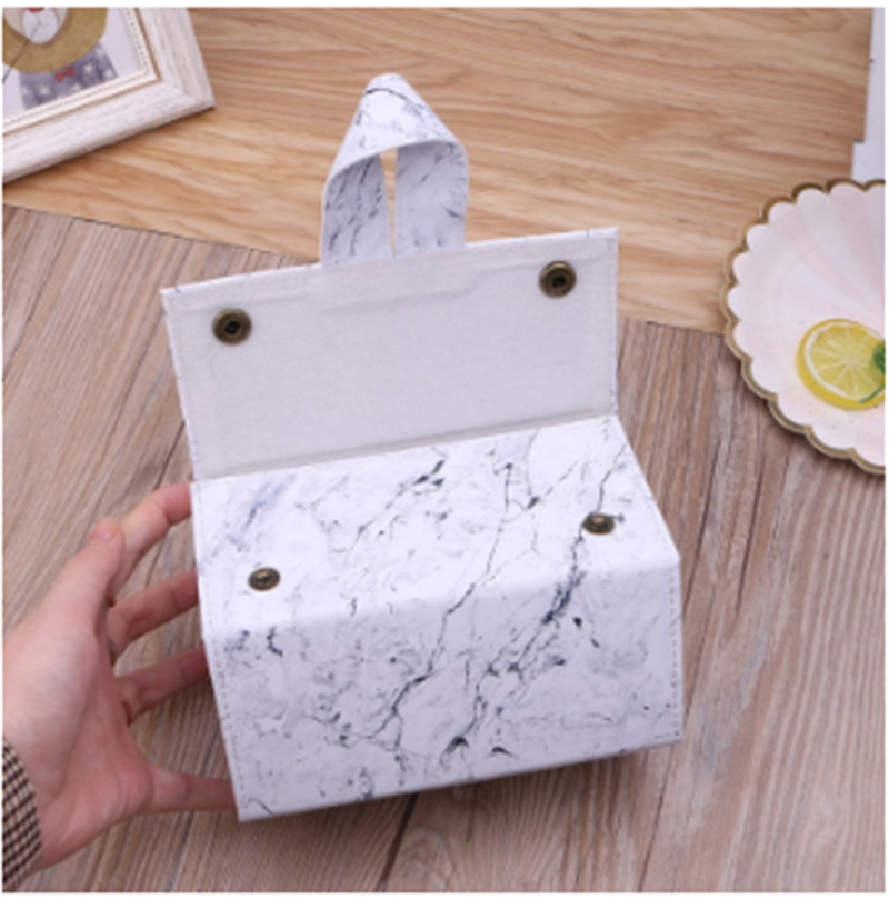 Marble Pattern Five Grid Glasses Case Sunglasses Storage Box