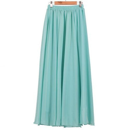 Half Length Skirt  High Waist Plus Size Chiffon Skirt