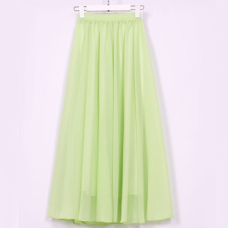 Half Length Skirt  High Waist Plus Size Chiffon Skirt