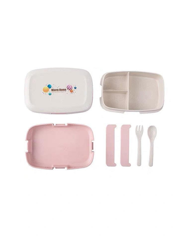 Lunch box office worker wheat fiber compartment lunch box Japanese student white tie lunch box