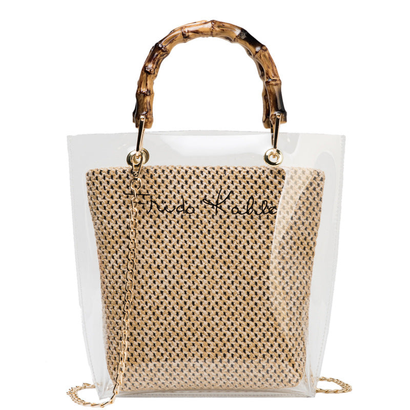 Transparent beach woven bag