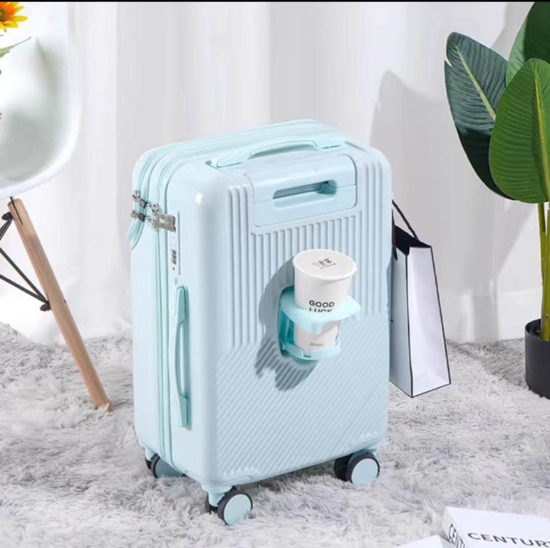 Multifunctional Luggage with cupholder, carry-on luggage