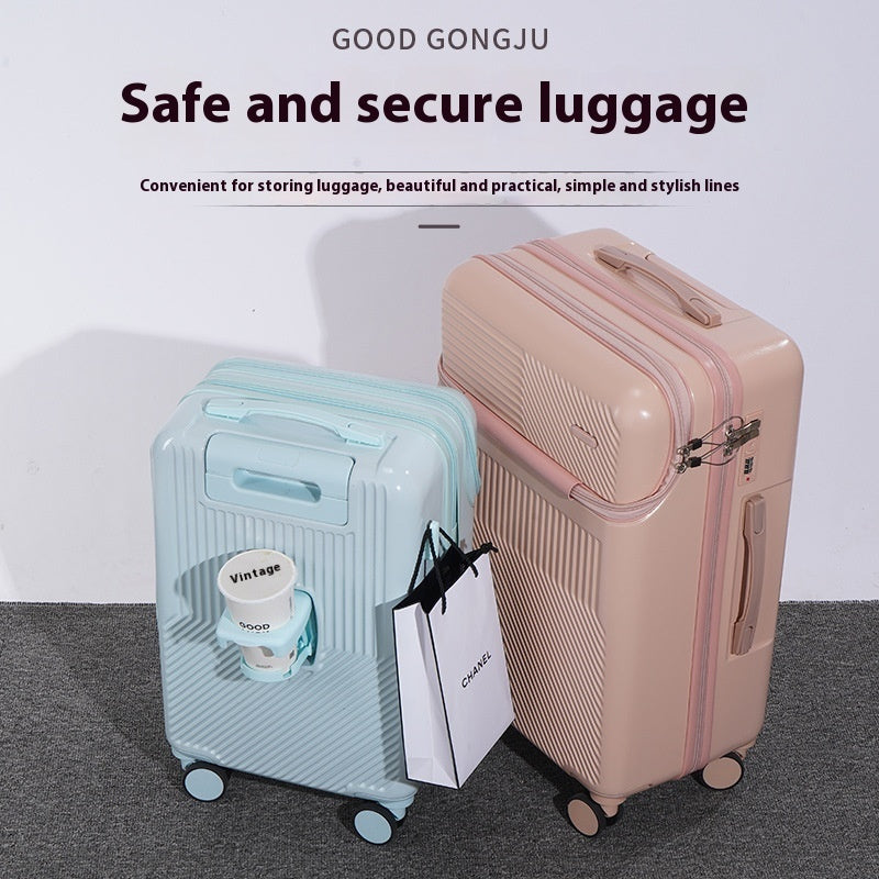 Multifunctional Luggage with cupholder, carry-on luggage