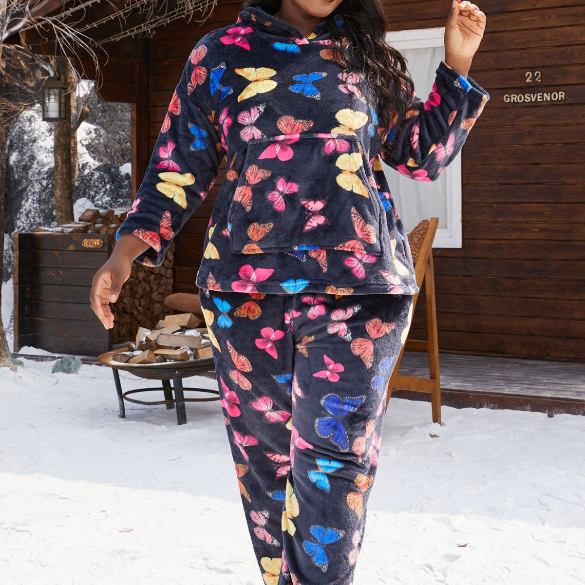 Large Size Pajamas European And American Printed Velvet Women