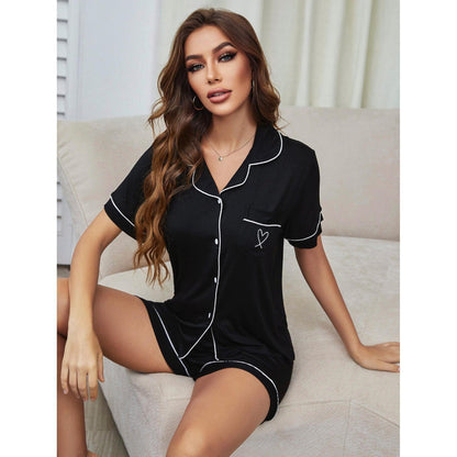 Women's Fashion Short-sleeved Shirt Shorts Suit