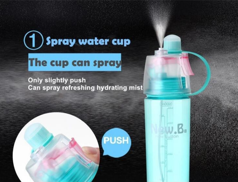 Spray Water Bottle 600ML Sports Cycling Mist Spray Water Bottle