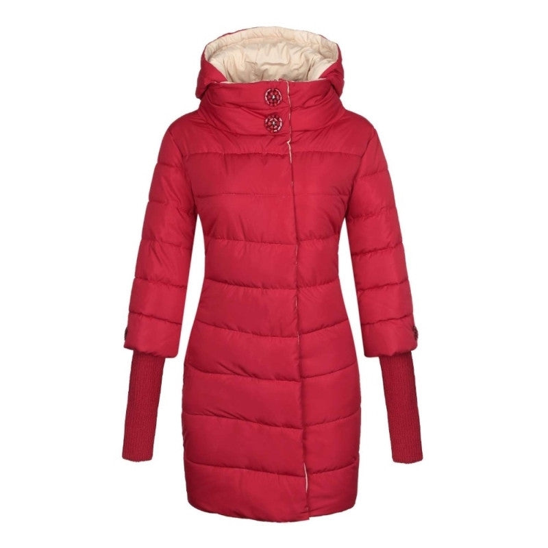 Winter Jacket Women Hooded Cotton Parka Long Coat Plus Size