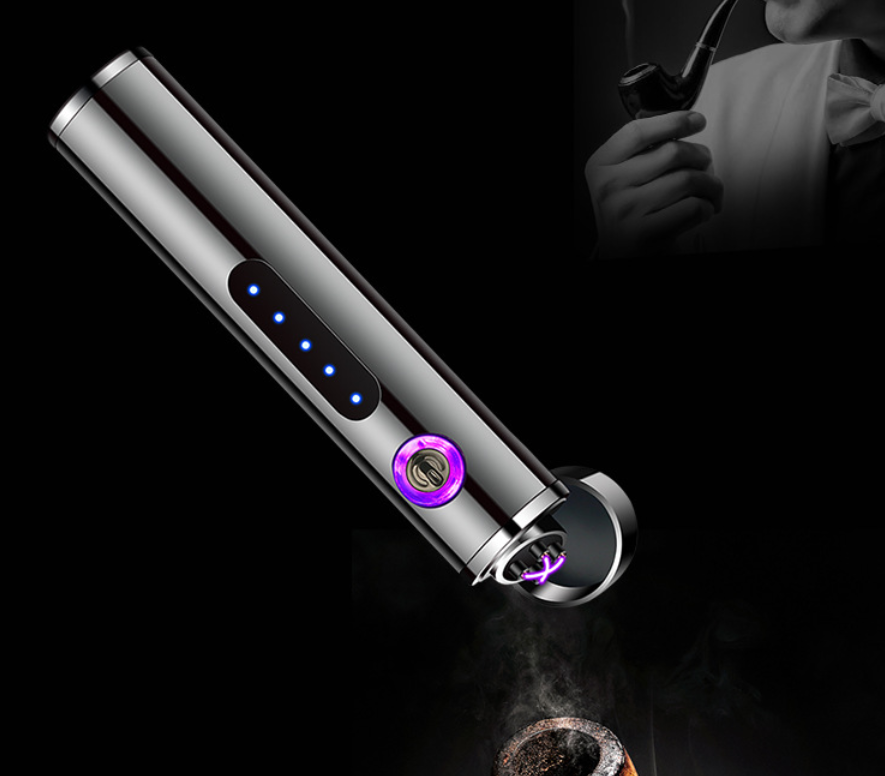 Electric Metal Lighters Smoking Windproof Dual Plasma Rechargeable USB Lighter