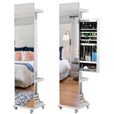 Full Length Mirror 360 Swivel Jewelry Cabinet
