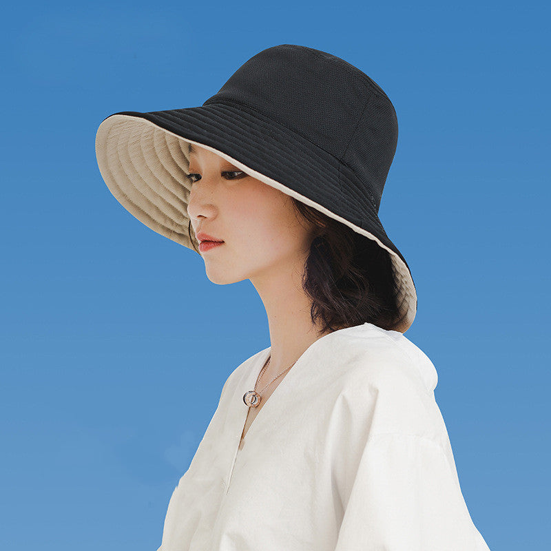 Sunscreen cover face double-sided sun hat