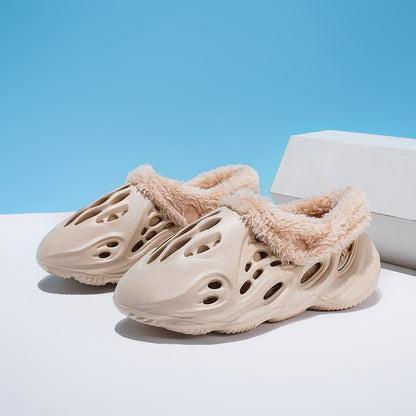 Hole Shoes Summer Winter Slippers Removable Warm EVA Home Slippers