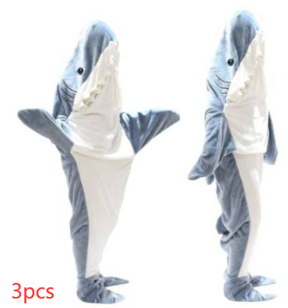 Cartoon Shark Sleeping Bag Pajamas Office Nap Shark Blanket Karakal High Quality Fabric Mermaid Shawl Blanket For Children