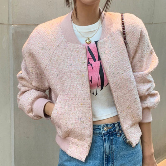 Tweed Jacket Women's Woolen Coat