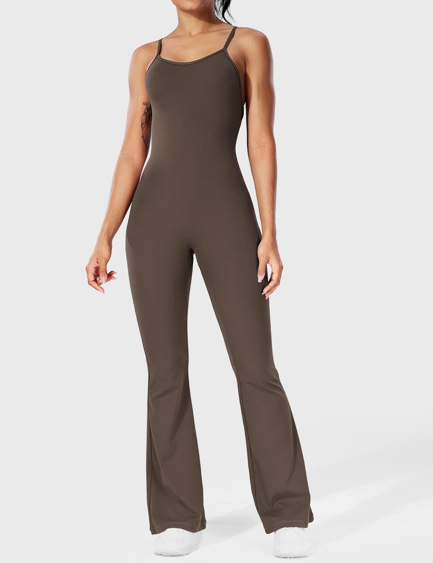 Solid Color Sling Yoga Jumpsuit