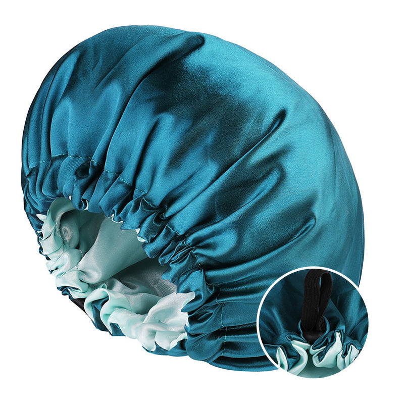 New Women's Fashion Double-layer Satin Sleeping Hat