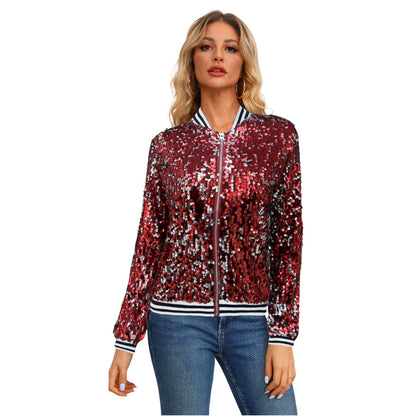 Fashionable Sequins Long Sleeve Coat For Women