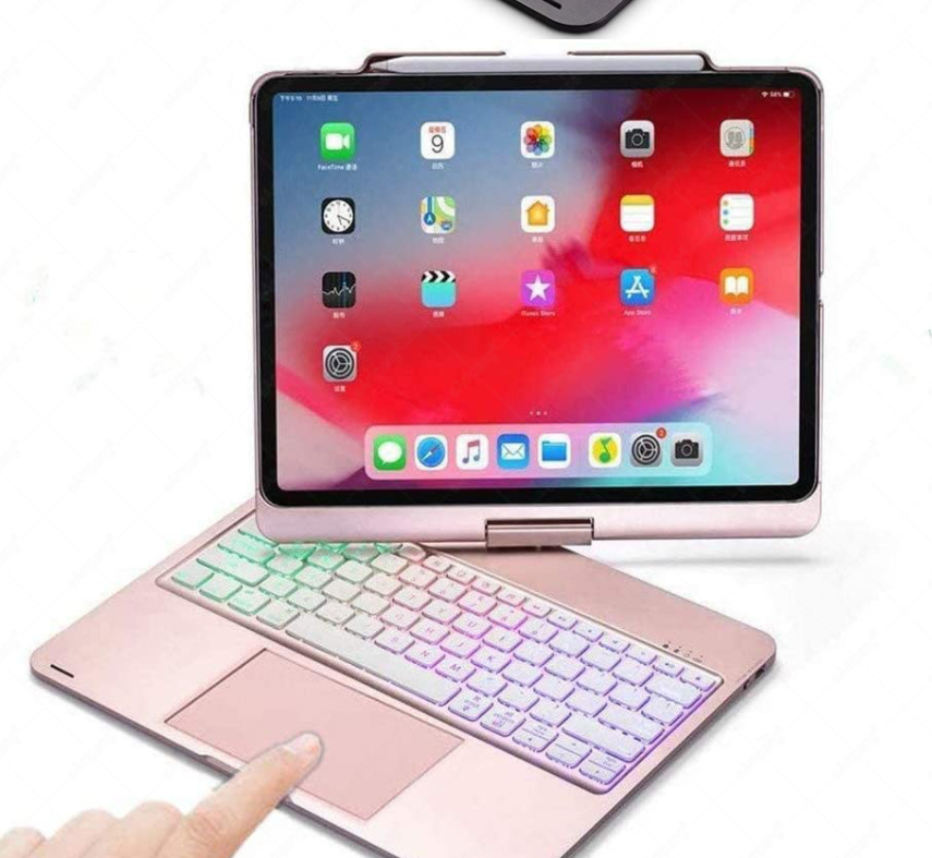 Compatible with Apple, Rotatable Bluetooth Ipad Touch Keyboard With Backlight