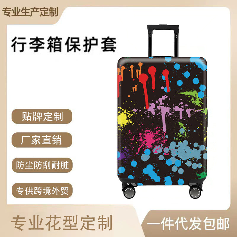 Trendy Unique Suitcase Suite Elastic Case Cover Luggage Protective Cover Travel Trolley Case Dust Cover