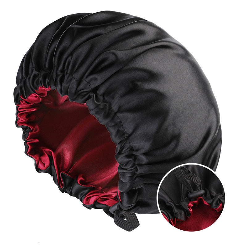 New Women's Fashion Double-layer Satin Sleeping Hat