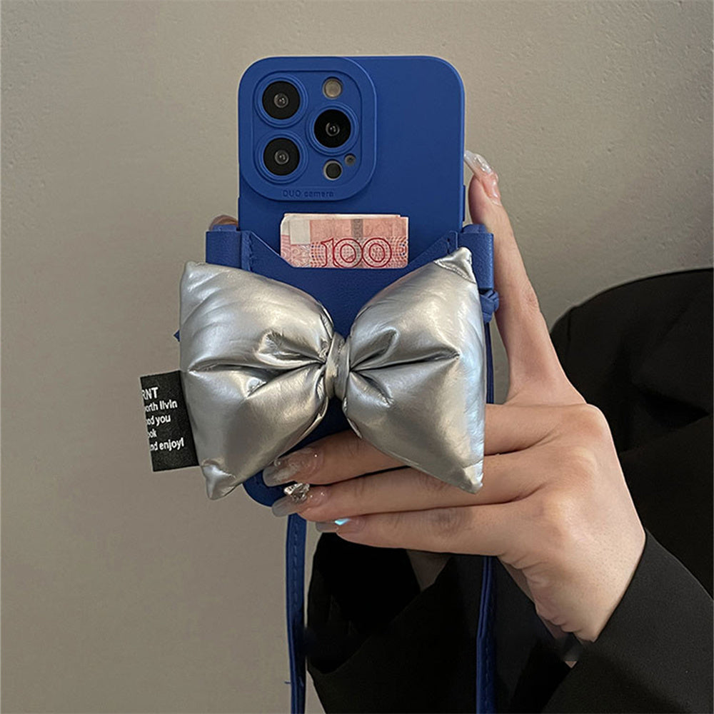 Premium Electroplating Bow Crossbody Card Holder For 13 Case