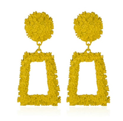 Big Vintage Earrings for Women Gold Silver Black Geometric Statement Earring 2021 Metal Earing Hanging Fashion Jewelry