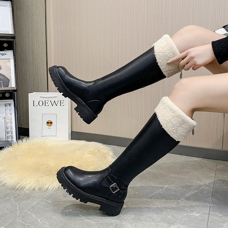 Plus Velvet Was Thin Snow Boots Tall And Thin Boots