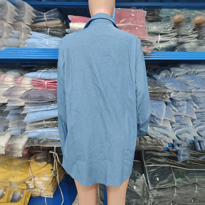 Women's Long Sleeve Denim Top Jacket Plus Size Coat